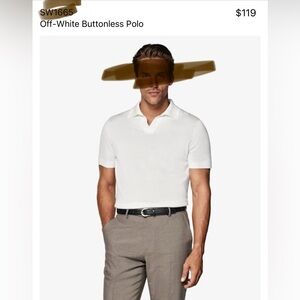 off White buttonless polo
